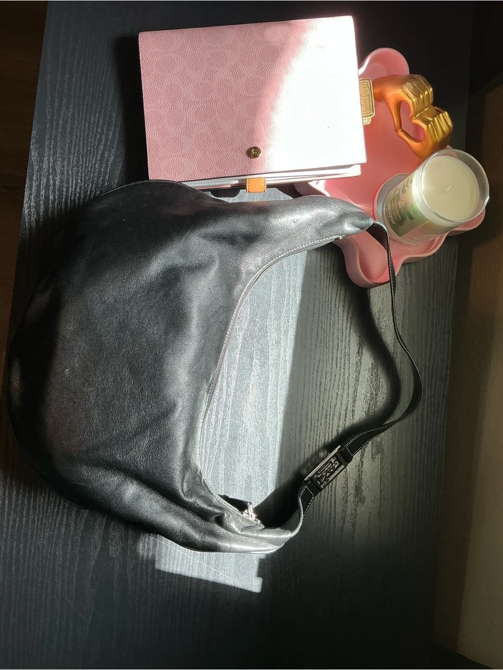 Ralph Lauren Black Leather Hobo Bag